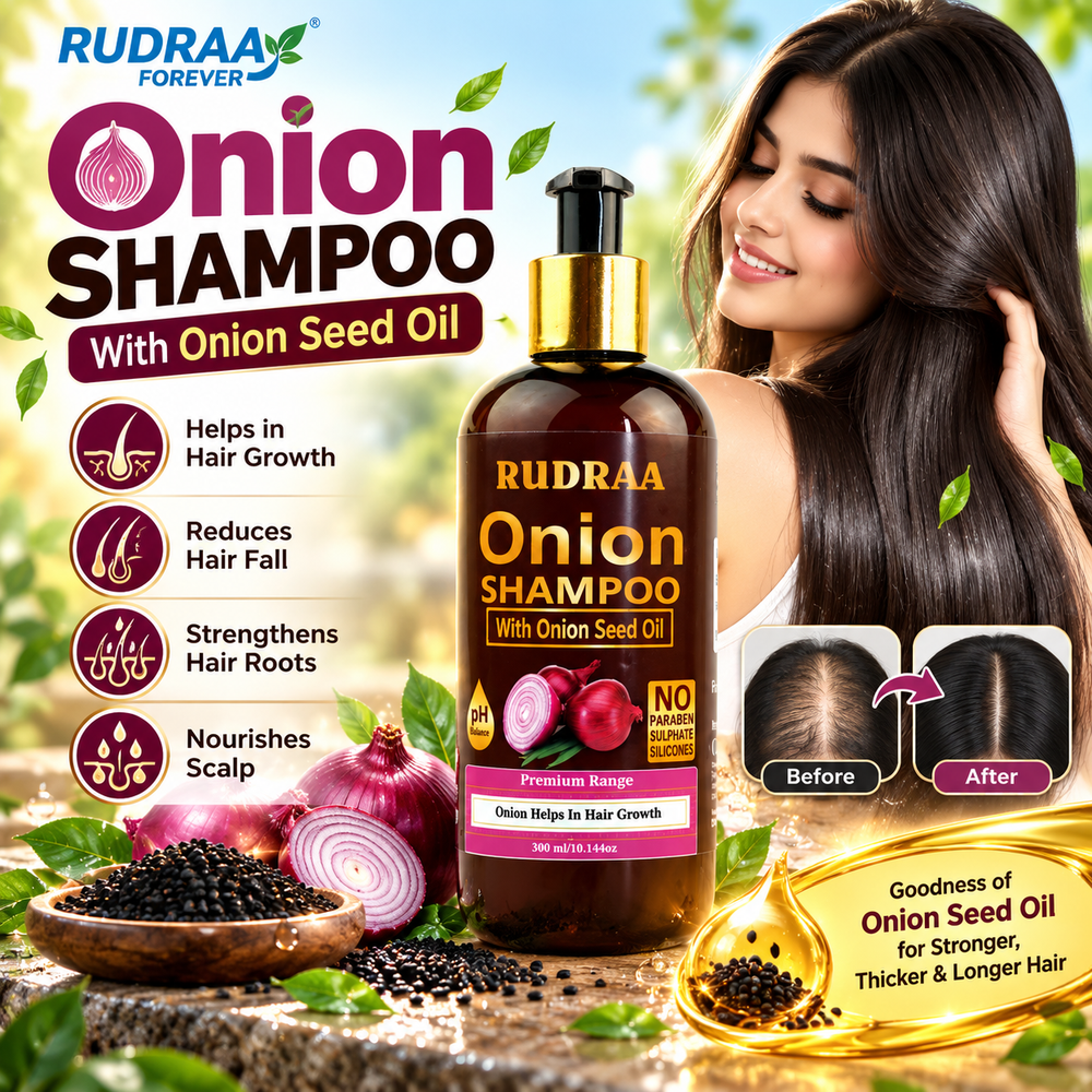 Rudraa Onion Shampoo with Onion Seed Oil 300ml – Hair Care Shampoo